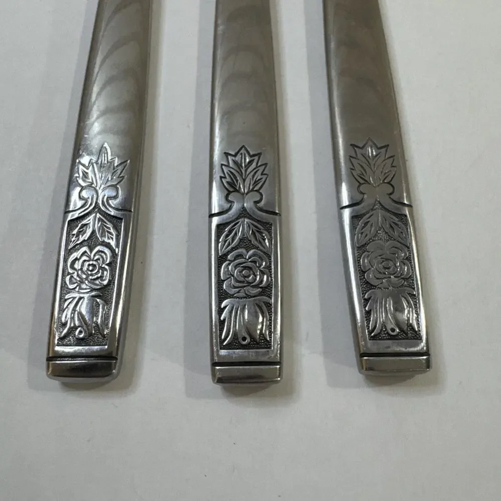 3 Dinner Knives - Imperial International Young Rose Stainless Flatware